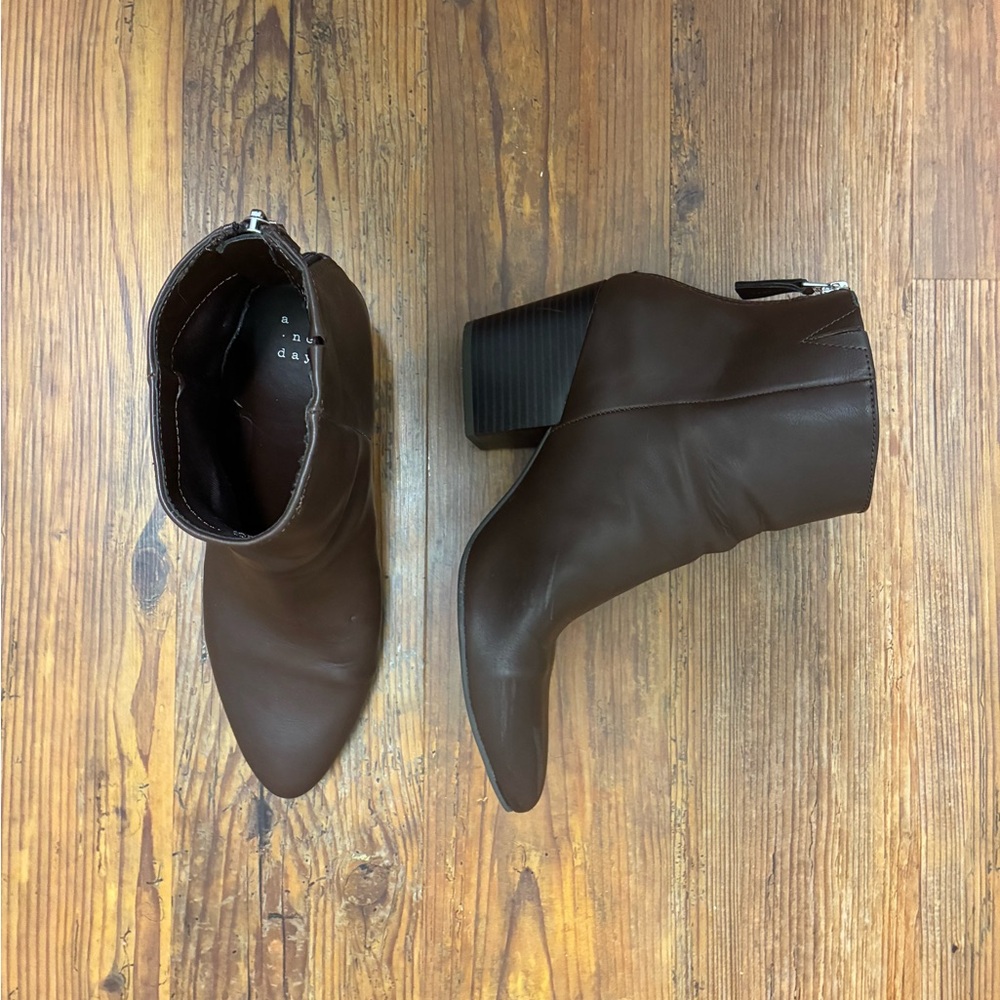 a new day Dark Brown Ankle Boots